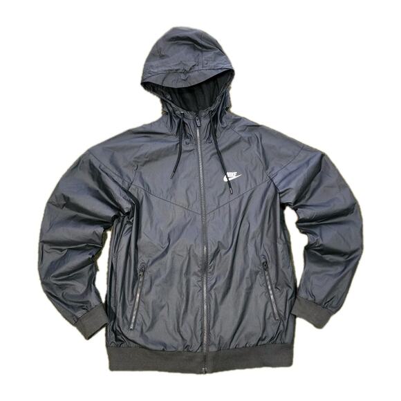 Nike Vintage Rare Windbreaker Windrunner Jacket Black Nylon Soft Medium - Picture 1 of 11